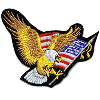 United States Flag w/ Eagle Biker Large Embroidered Back Patch Iron Sew RPPM8305